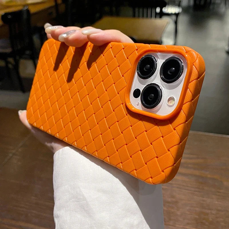 seraCase Breathable Weave Textured iPhone Case for iPhone 15 Pro Max / Orange