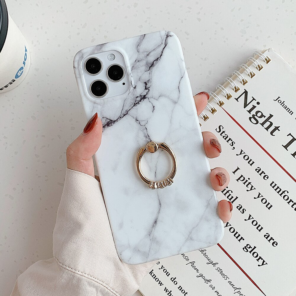 seraCase Trendy Marble Ring iPhone Case for
