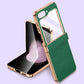 seraCase Cowhide Leather Galaxy Z Flip5 Case with Tempered Glass for For Galaxy Z Flip5 / Green