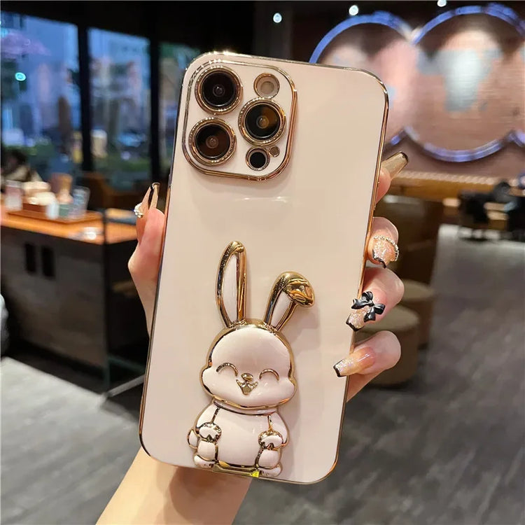 seraCase Cute Rabbit Holder Stand iPhone Case for iPhone 15 Pro Max / Pink