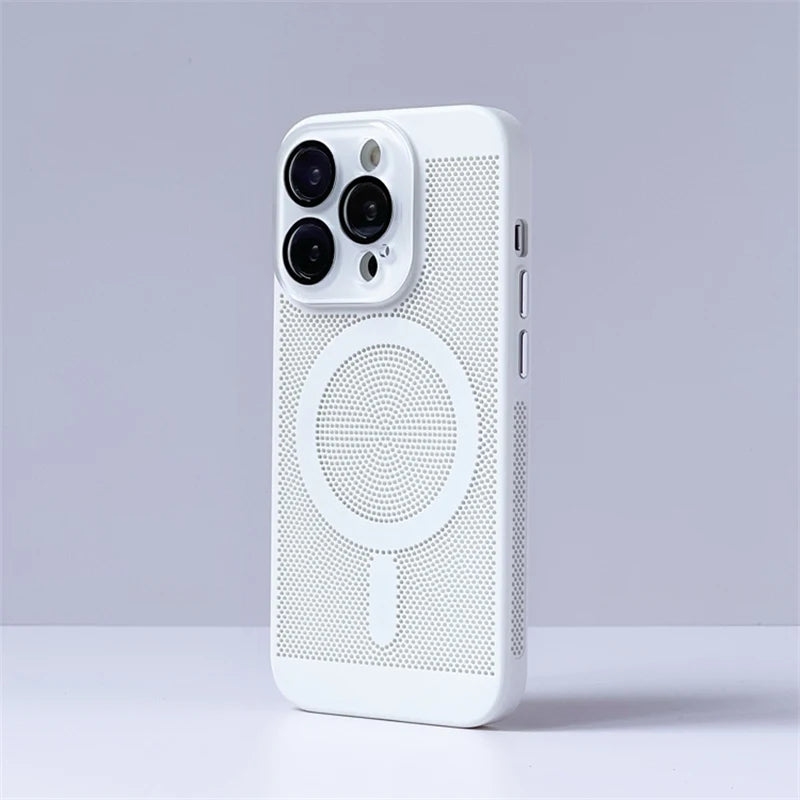 seraCase Mesh Design MagSafe iPhone Case for iPhone 15 Pro Max / White