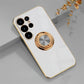 seraCase Cute Electroplated Samsung Case With Ring Holder for Samsung S24 Ultra / White