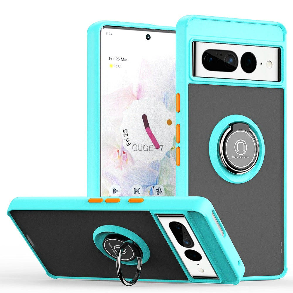 seraCase Sturdy Ring Stand Armor Pixel Case for Google Pixel 7 / Sky Blue