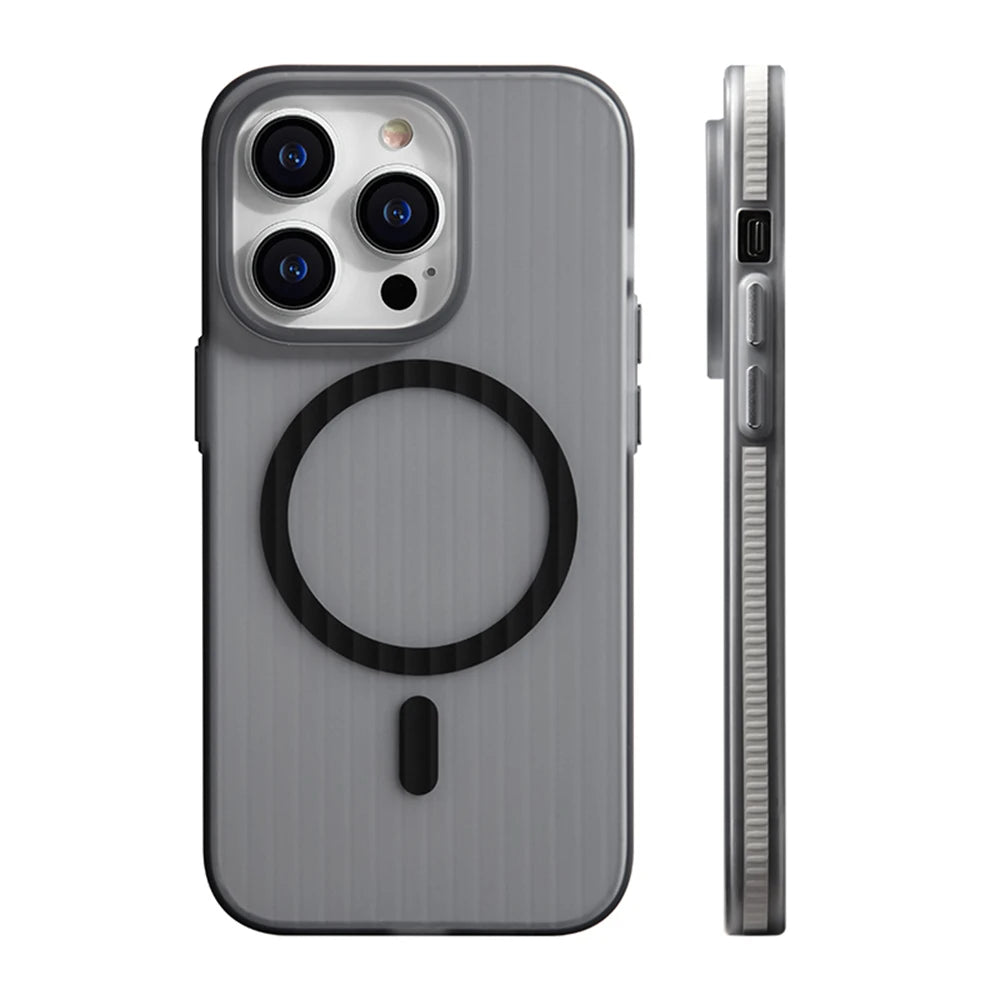 seraCase Corrugated Pattern MagSafe iPhone Case for iPhone 15 Pro Max / Gray