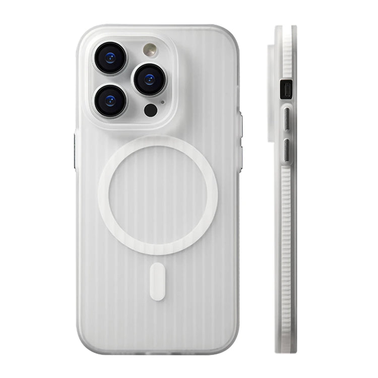 seraCase Corrugated Pattern MagSafe iPhone Case for iPhone 15 Pro Max / White