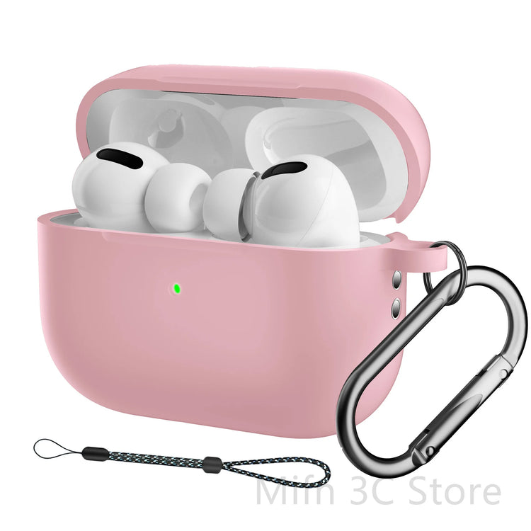 seraCase Airpods Case with Key Chain and Lanyard for AirPod Pro2 / Pink with Hook