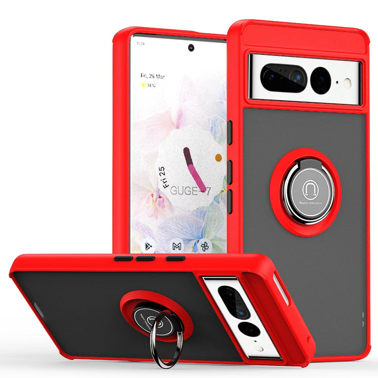 seraCase Sturdy Ring Stand Armor Pixel Case for Google Pixel 7 / Red