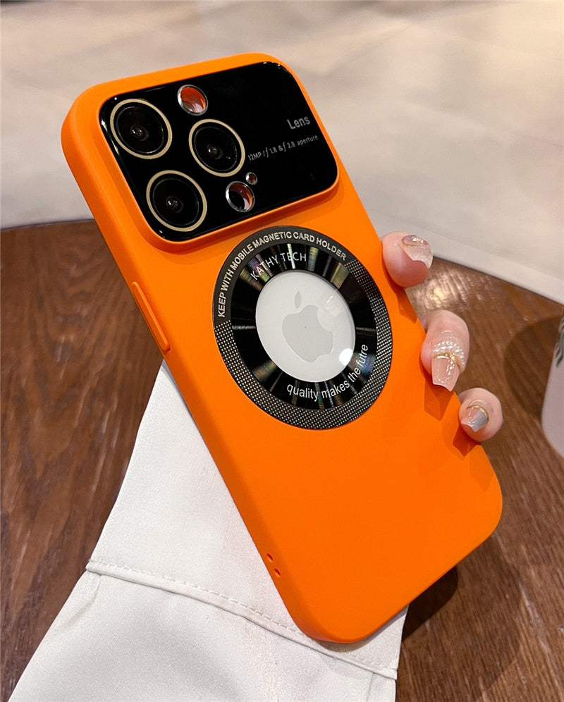 seraCase Premium Magnetic iPhone Case with Logo Hole for iPhone 14 Pro Max / Orange