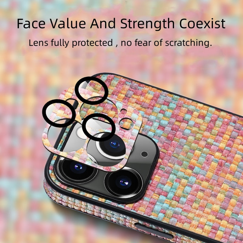 seraCase Classy Weave Pattern Leather iPhone Case for