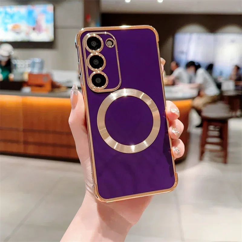 seraCase Luxury Magnetic Wireless Charging Samsung Case for Samsung Galaxy S24 / Dark Purple