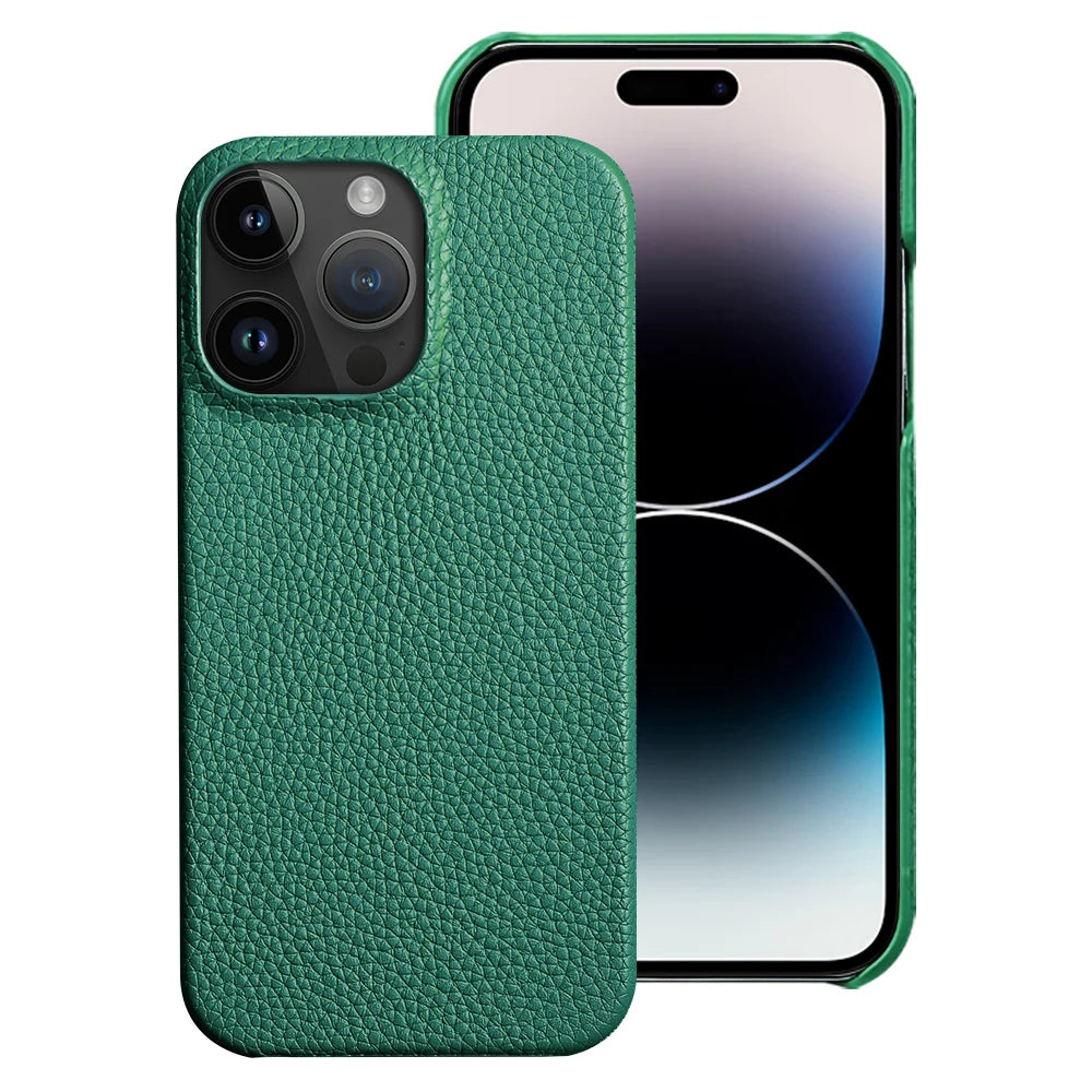 seraCase Genuine Leather Luxury iPhone Case for iPhone 15 Pro Max / Green