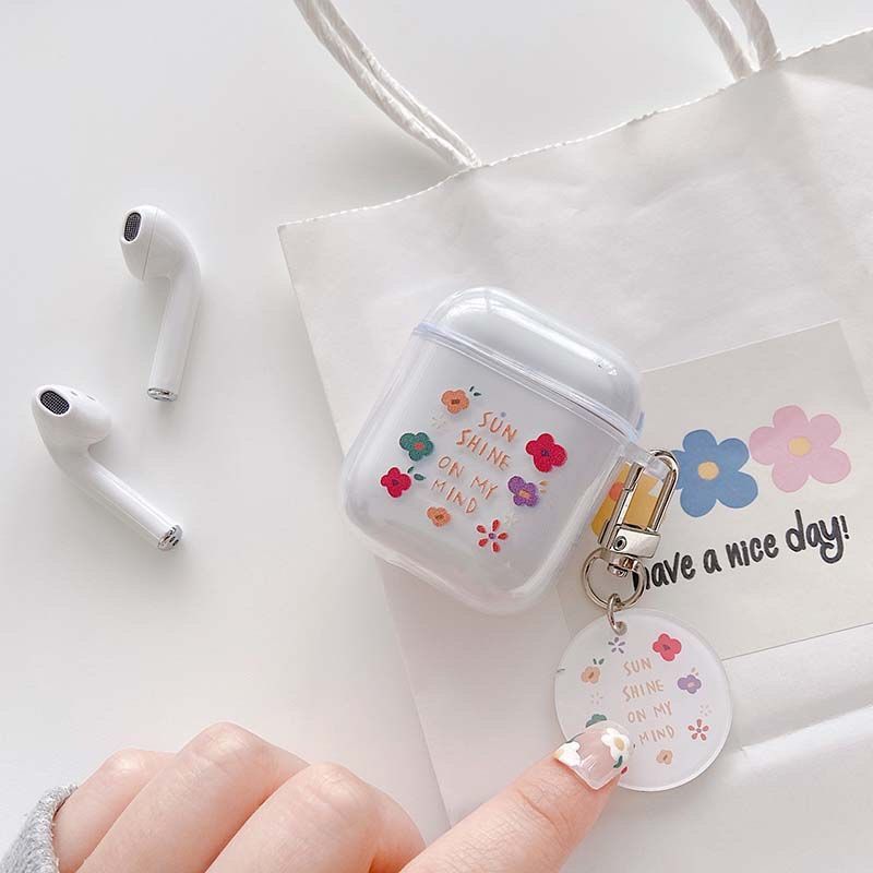 seraCase Cute Floral Clear AirPods Case for