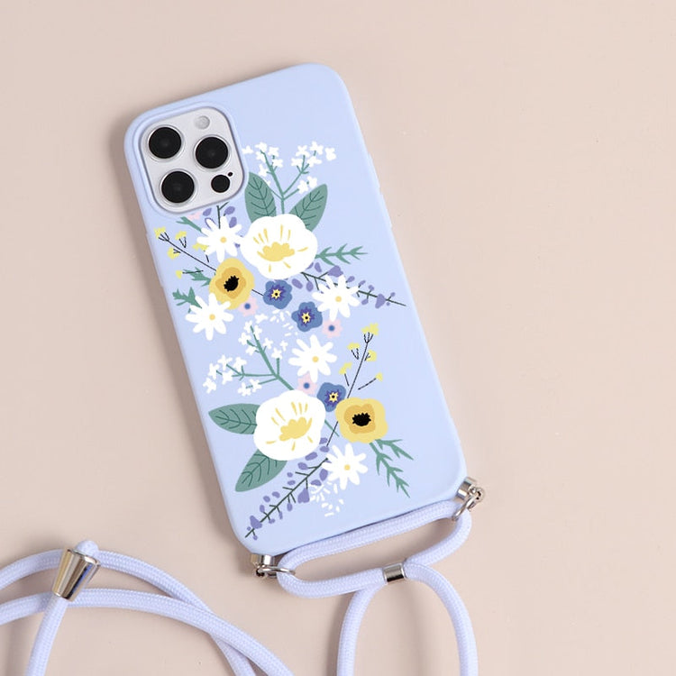 seraCase Cute Butterfly Lanyard iPhone Case for iPhone 13 Pro Max / Flower Bouquet