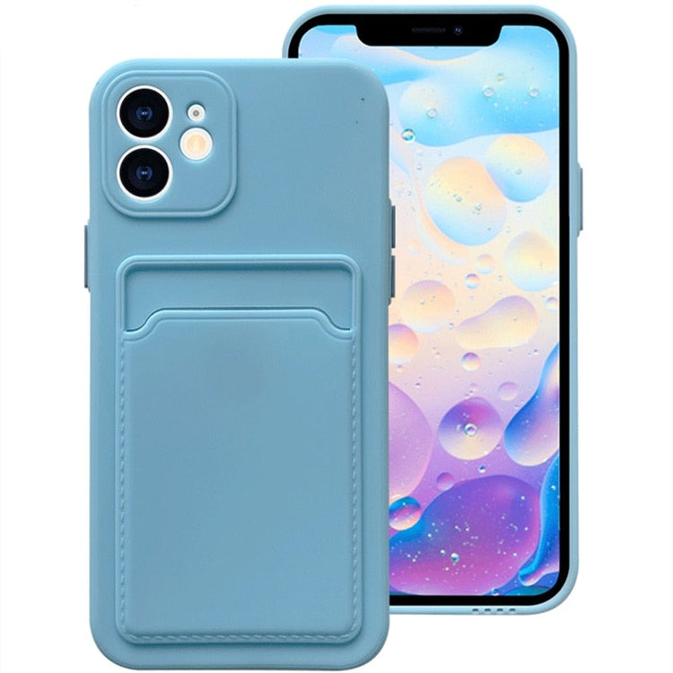 seraCase Shockproof Card Holder iPhone Case for iPhone 13 Mini / Sky Blue