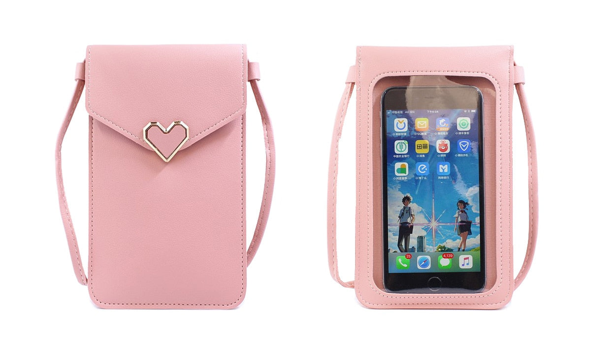 seraCase Cute Touchscreen Shoulder Phone Bag for Pink
