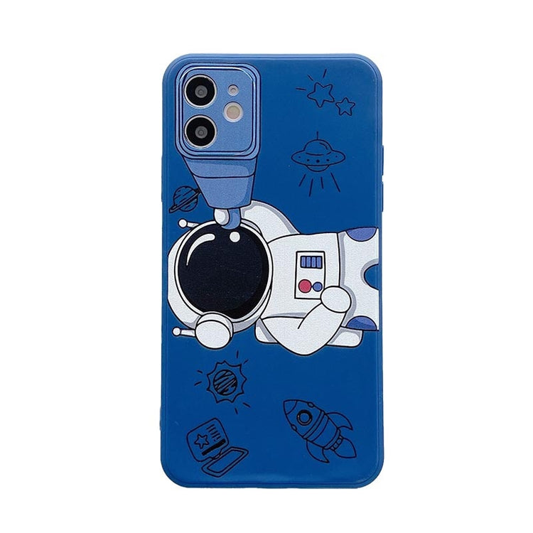 seraCase Astronaut Soft Silicone iPhone Case for iPhone 13 Pro Max / Blue - Horizontal