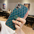 seraCase Gold Plated Lattice Design iPhone Case with Metal Ring for iPhone 14 Pro Max / Dark Green