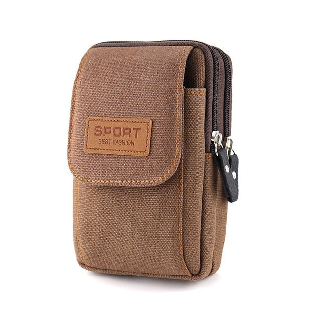 seraCase Waterproof Canvas Waist Mobile Case for M 3 layer Brown SB