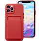 seraCase Shockproof Card Holder iPhone Case for iPhone 13 Mini / Rose Red