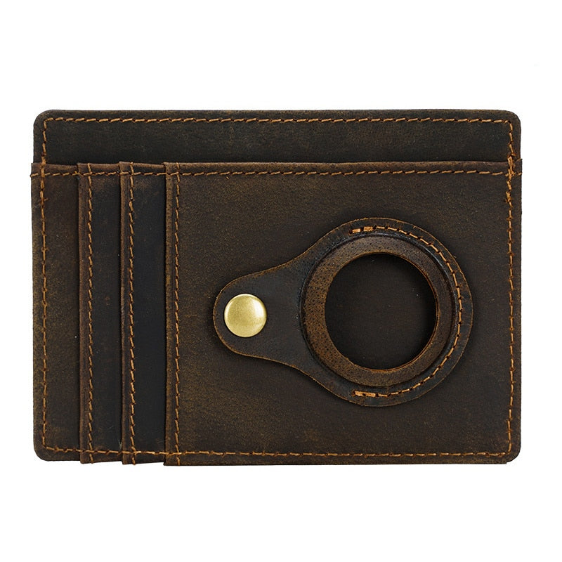 Elegant Genuine Leather Apple AirTag Wallet