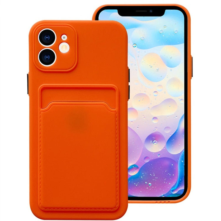 seraCase Shockproof Card Holder iPhone Case for iPhone 13 Mini / Orange