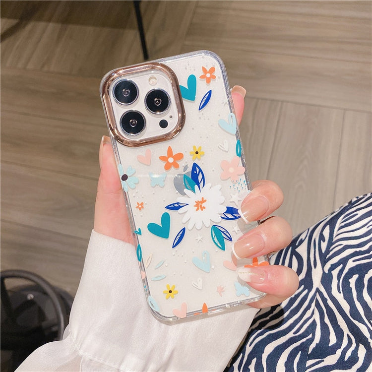 seraCase Colorful Printed Clear iPhone Case for iPhone 14 Pro Max / Design 6 (White Flowers)