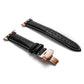 seraCase Luxury Italian Leather iWatch Strap for 38MM 40MM 41MM / Black 1- Rose Gold