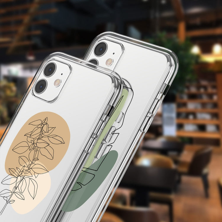 seraCase Transparent Leaf Design iPhone Case for