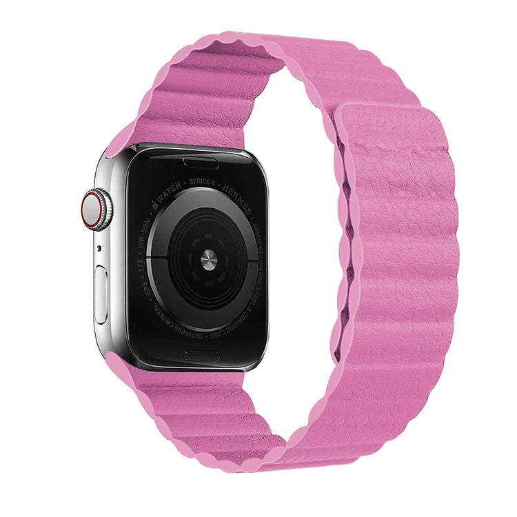 seraCase Magnetic Leather Bracelet Apple iWatch Band for 38MM 40MM 41MM / Pink