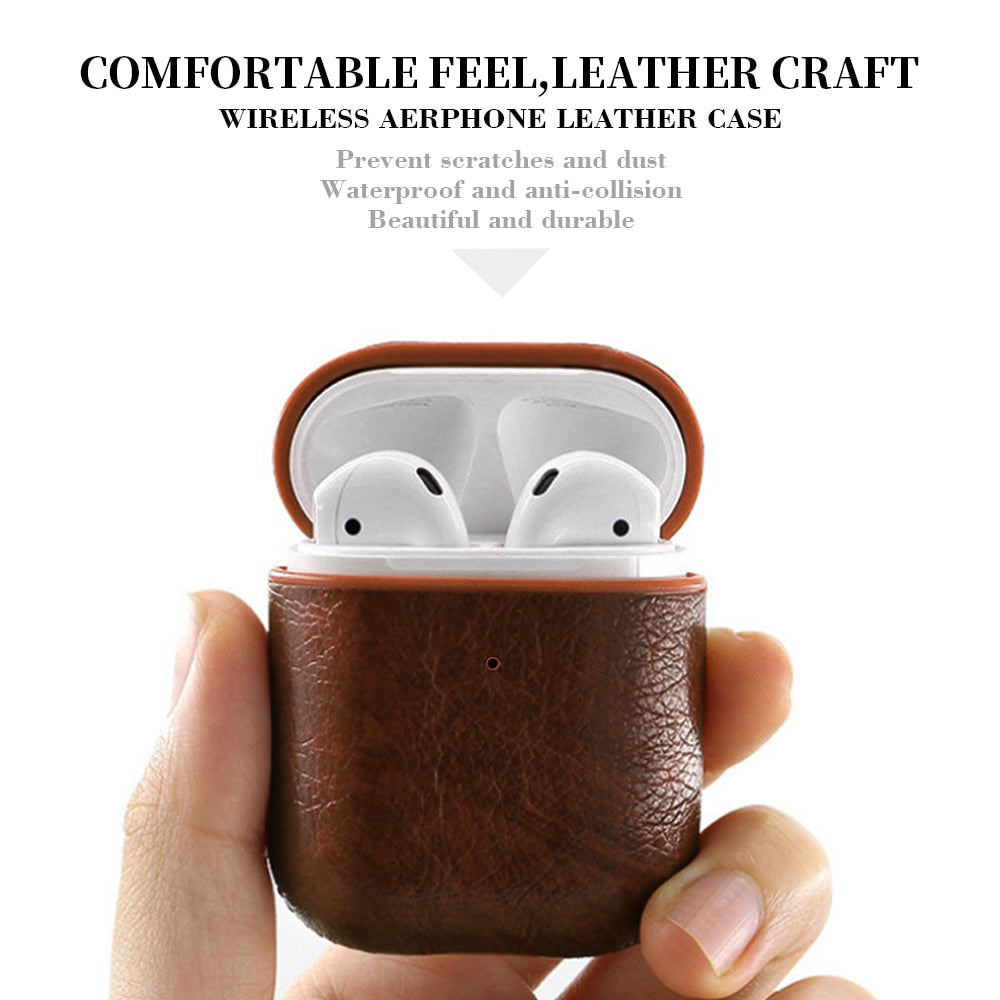 seraCase High End Protective Leather Case for AirPods With Hook for