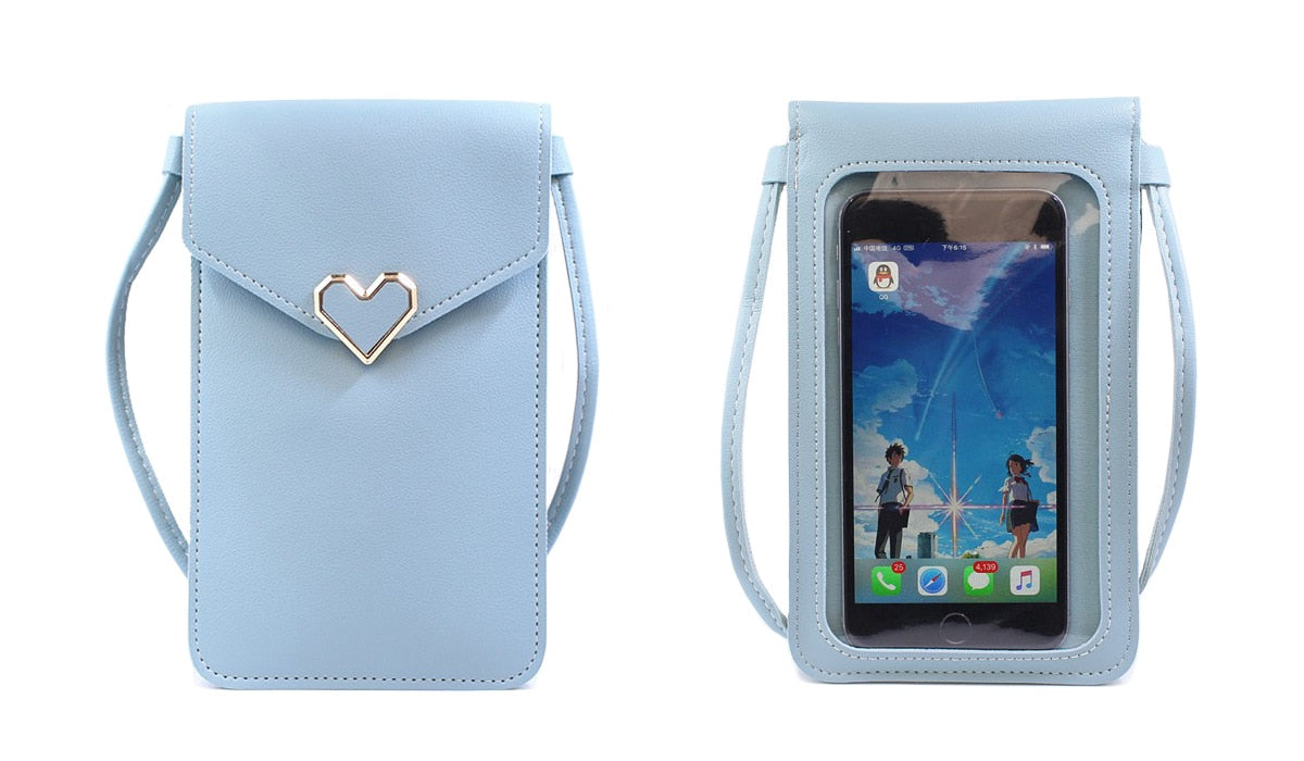 seraCase Cute Touchscreen Shoulder Phone Bag for Light Blue