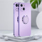 seraCase Metal Plated iPhone Case with Ring Holder Stand for iPhone 15 Pro Max / Purple