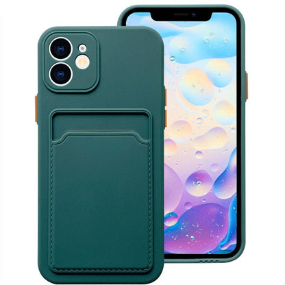 seraCase Shockproof Card Holder iPhone Case for iPhone 13 Mini / Dark Green