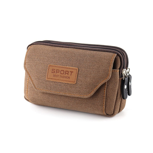 seraCase Waterproof Canvas Waist Mobile Case for L 3 Layer Brown HB