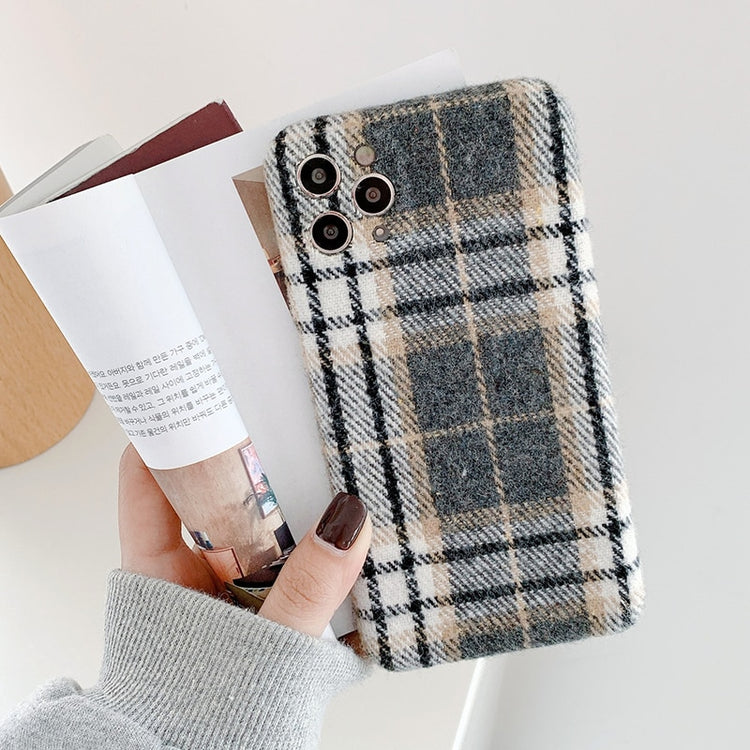 seraCase Woollen Plaid iPhone Case for iPhone 12 / Gray