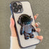 seraCase Electroplated Clear Astronaut Stand iPhone Case for iPhone 13 / Black
