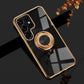 seraCase Cute Electroplated Samsung Case With Ring Holder for Samsung S22 / Black