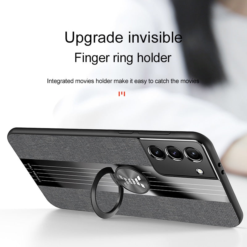 seraCase Linen Samsung Case with Magnetic Ring Holder for