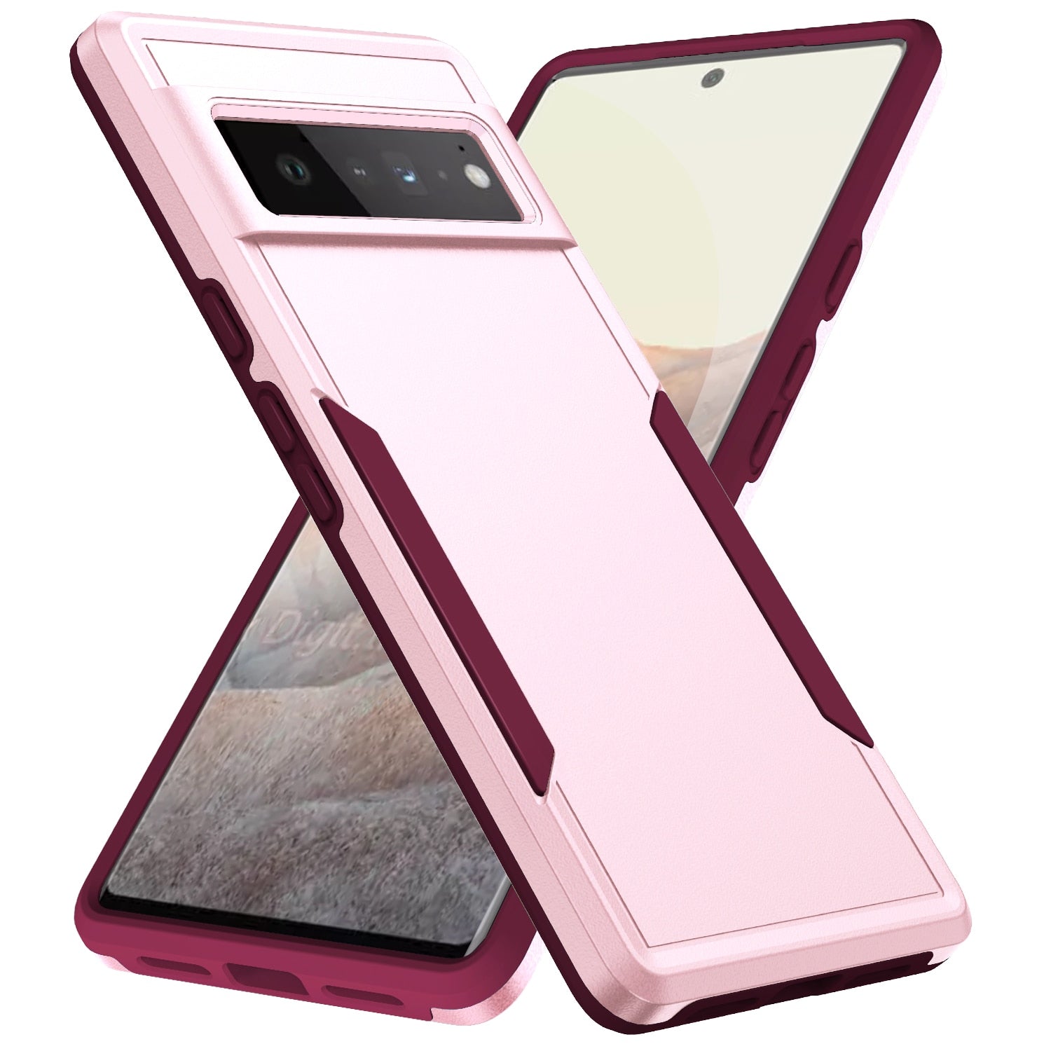 seraCase Military Grade Shockproof Armor Pixel Cover for Google Pixel 7 Pro / Pink