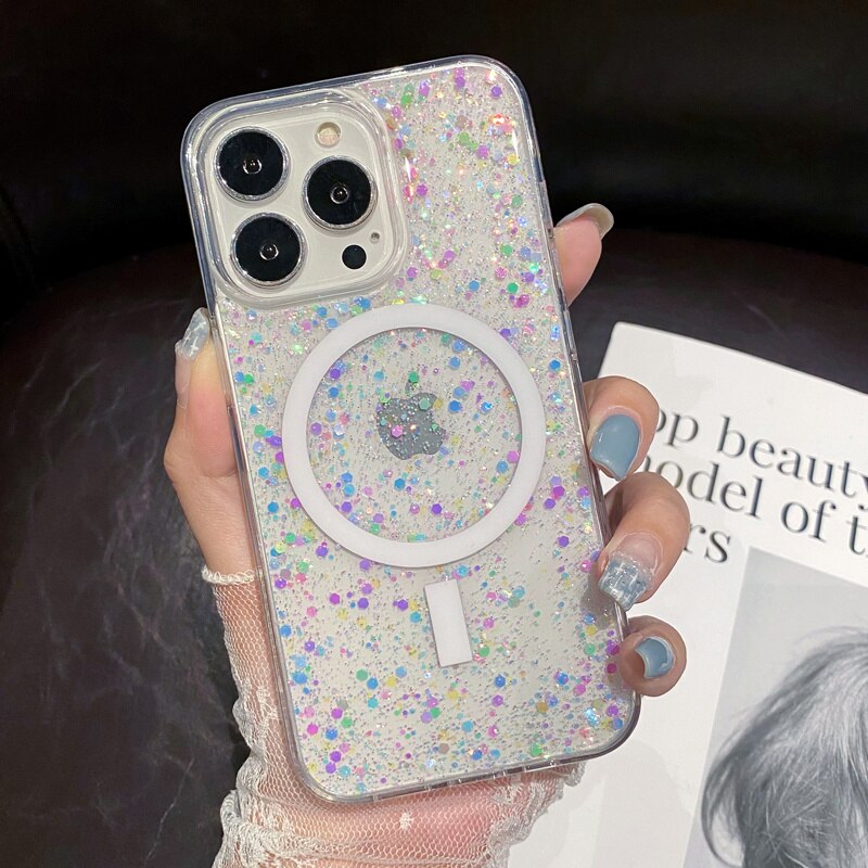 seraCase Glittery Shockproof MagSafe Compatible iPhone Case for iPhone 14 / Multi-color