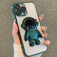 seraCase Electroplated Clear Astronaut Stand iPhone Case for iPhone 13 / Green