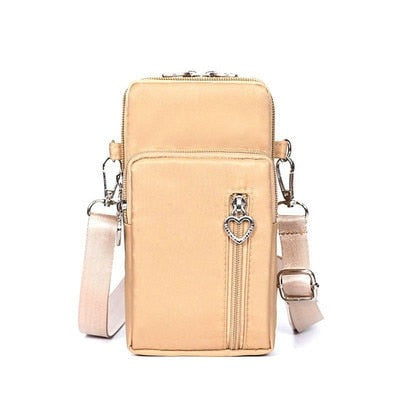 seraCase Shoulder Phone Pouch with Arm Band for Small cream color