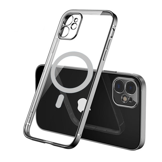seraCase Color Metal Border Transparent MagSafe iPhone Case for iPhone 11 Pro Max / Black