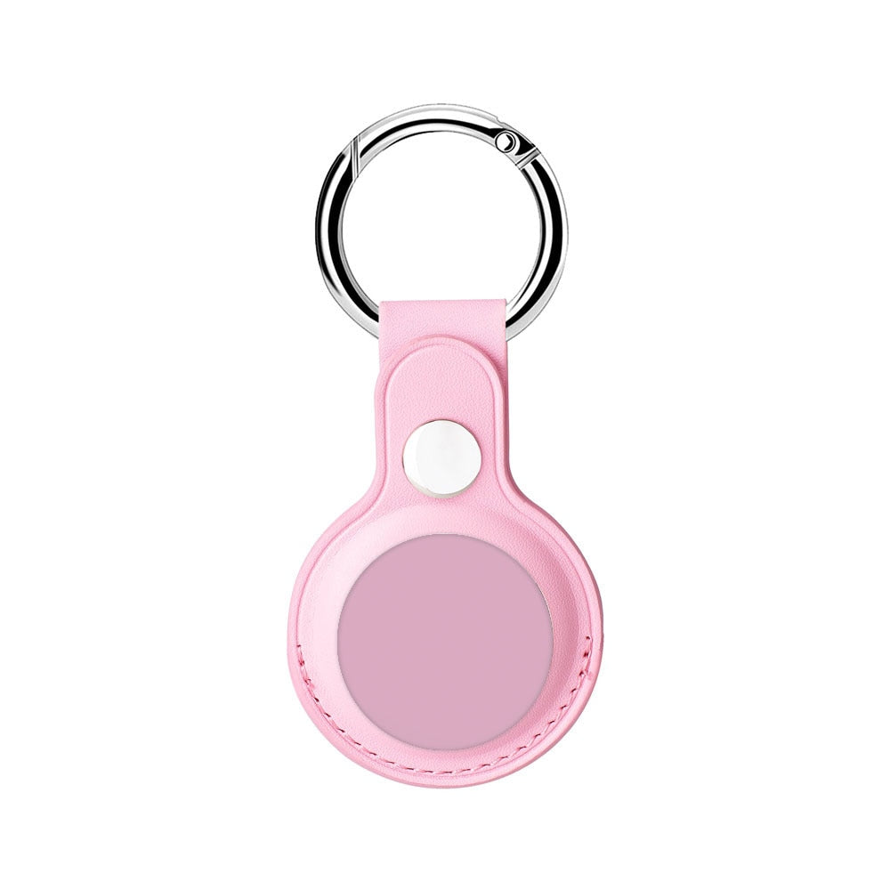 seraCase Leather Apple AirTag Key Holder for Pink 1