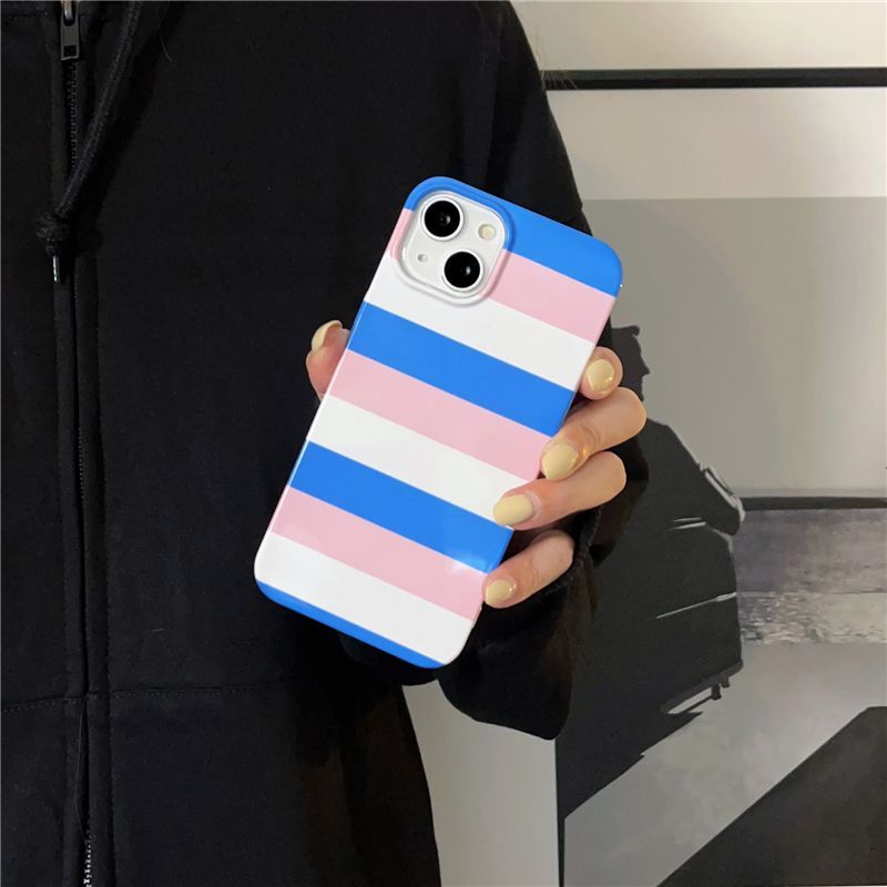 seraCase Multicolor Stripes iPhone Case for iPhone 11 / Blue - Pink