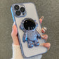 seraCase Electroplated Clear Astronaut Stand iPhone Case for iPhone 13 / Blue