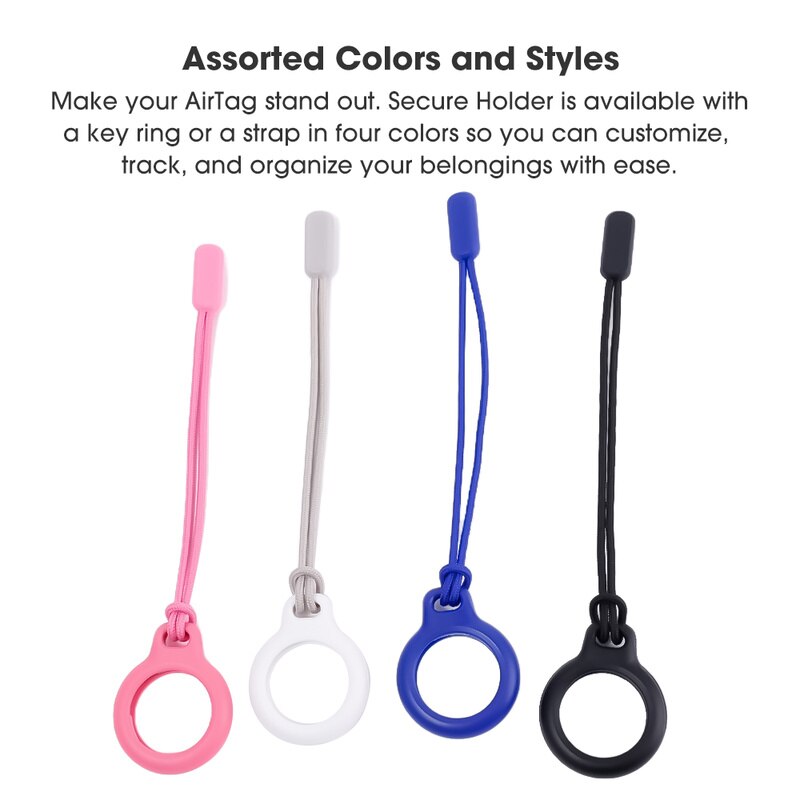 seraCase Silicone Apple AirTag Holder with Hook or Nylon Strap for