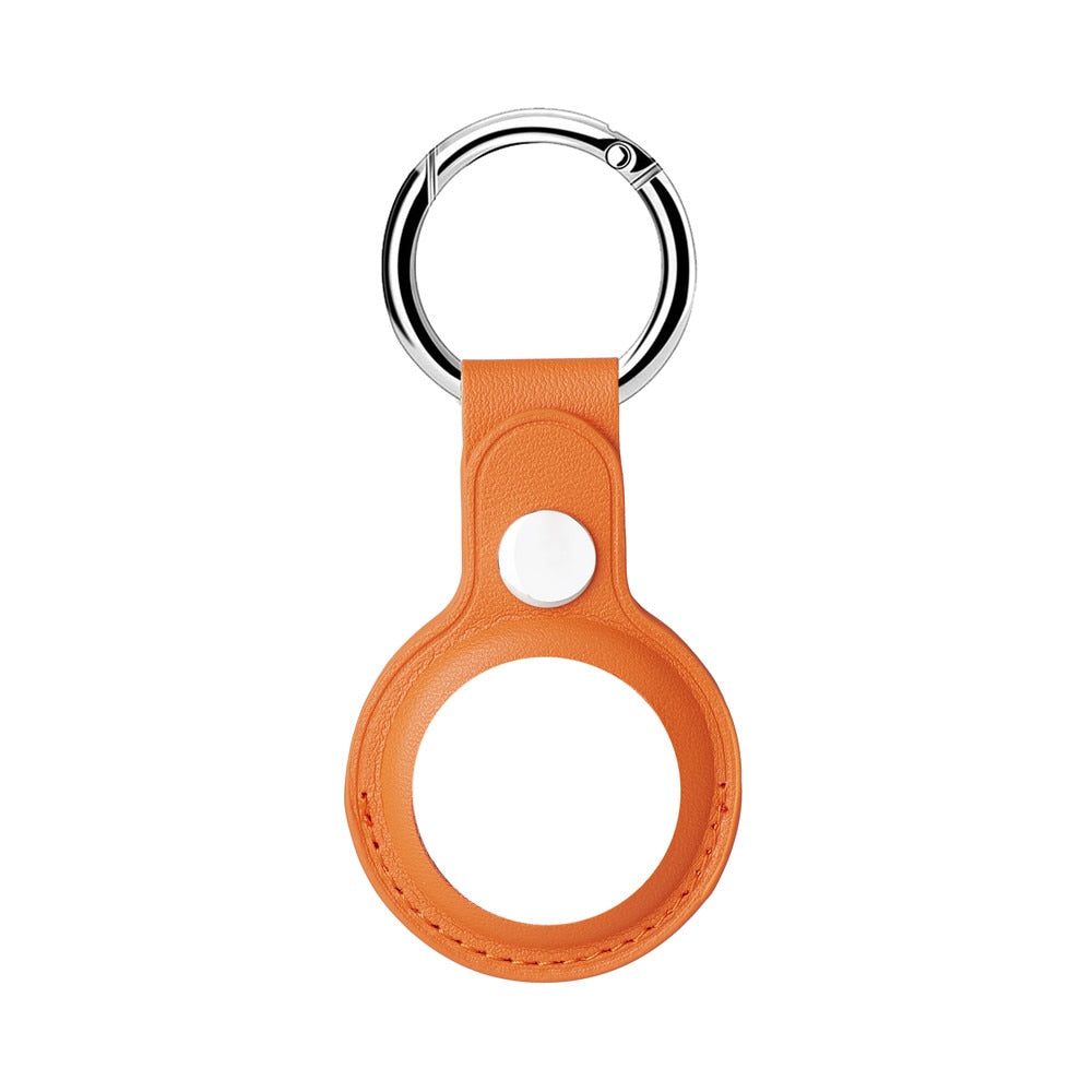 seraCase Leather Apple AirTag Key Holder for Orange