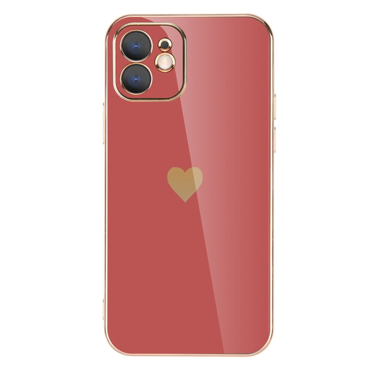 seraCase Luxury Electroplated iPhone Case with Golden Heart for iPhone XS Max / Red