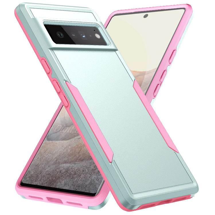 seraCase Military Grade Shockproof Armor Pixel Cover for Google Pixel 7 Pro / Green-Pink